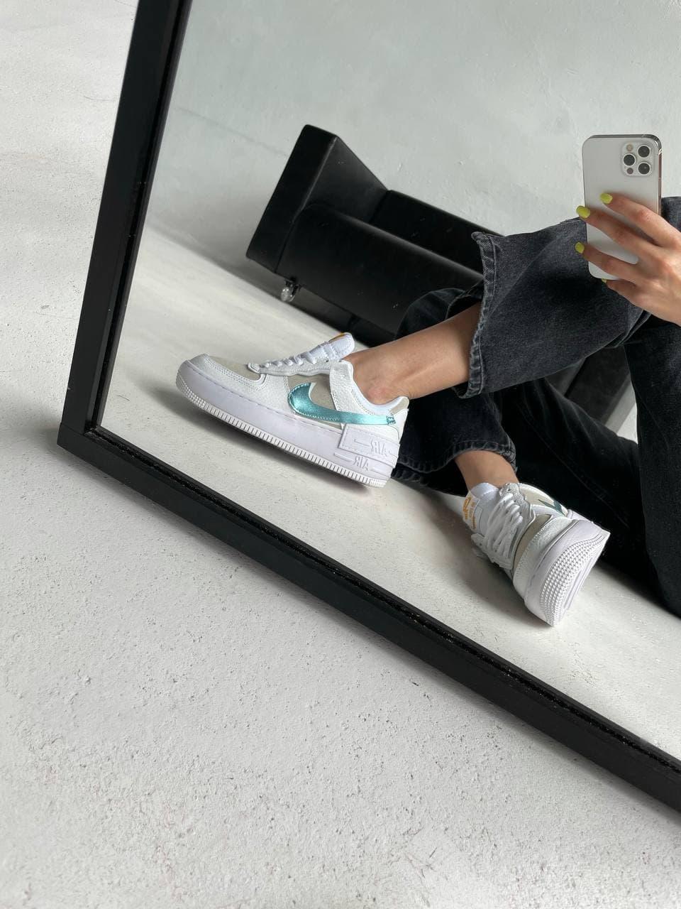 Nike Air Force 1 SHADOW White Sparkle Blue