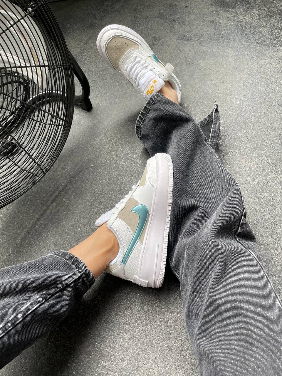 Nike Air Force 1 SHADOW White Sparkle Blue