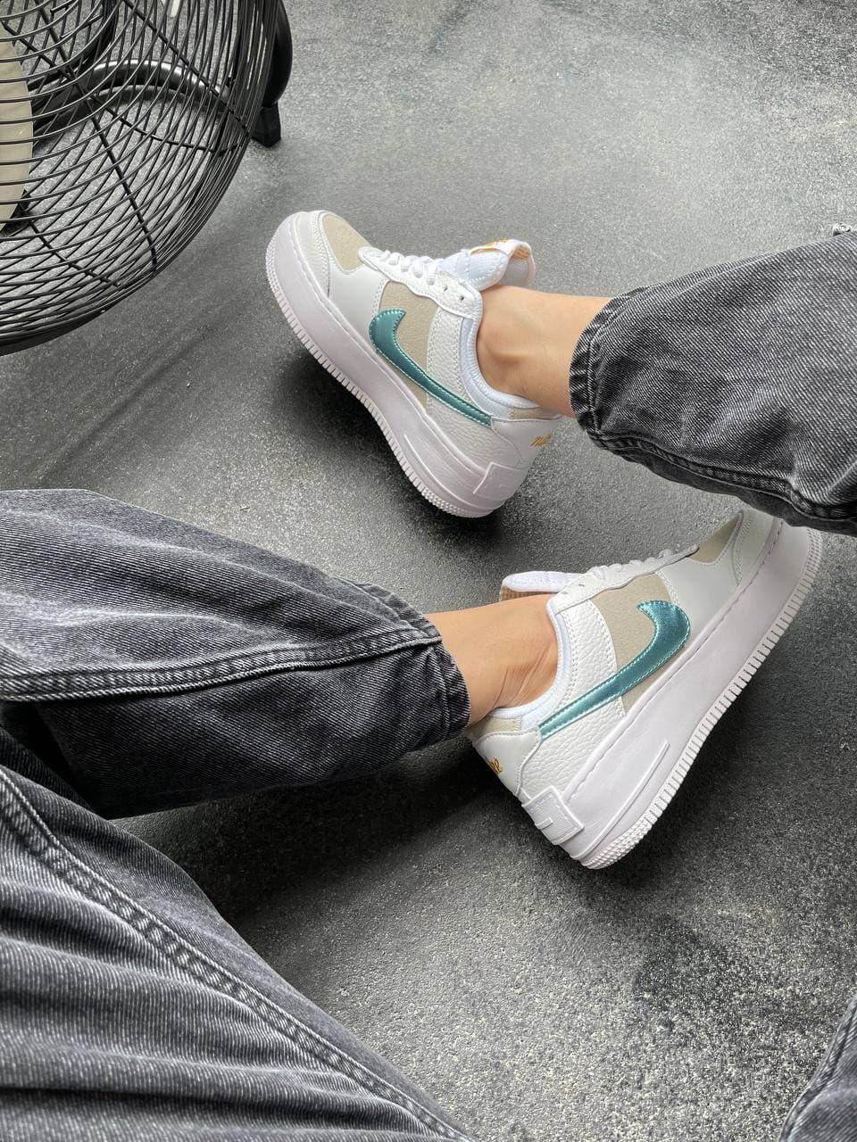 Nike Air Force 1 SHADOW White Sparkle Blue