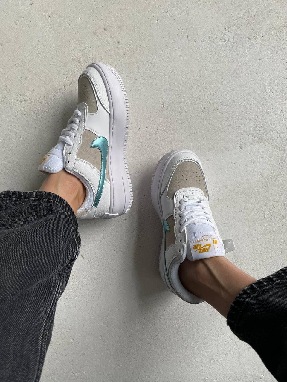 Nike Air Force 1 SHADOW White Sparkle Blue