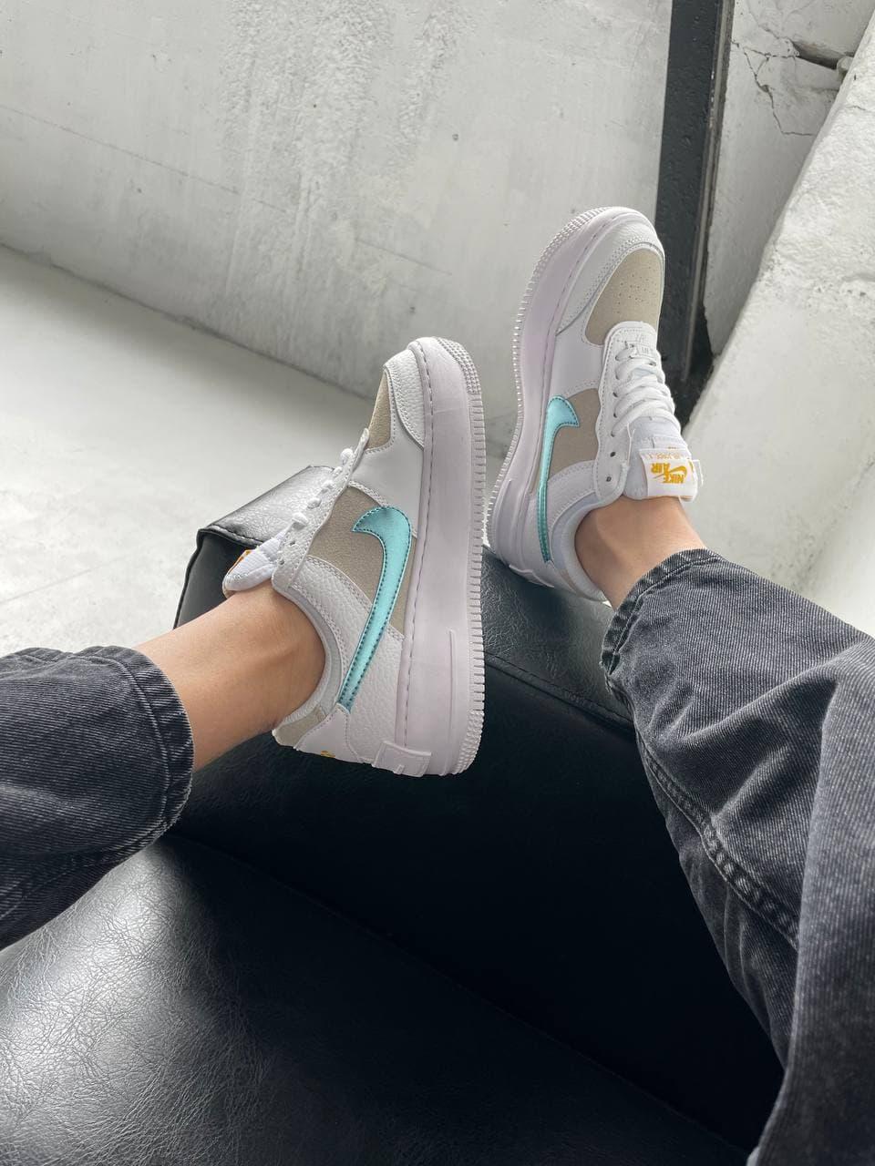 Nike Air Force 1 SHADOW White Sparkle Blue