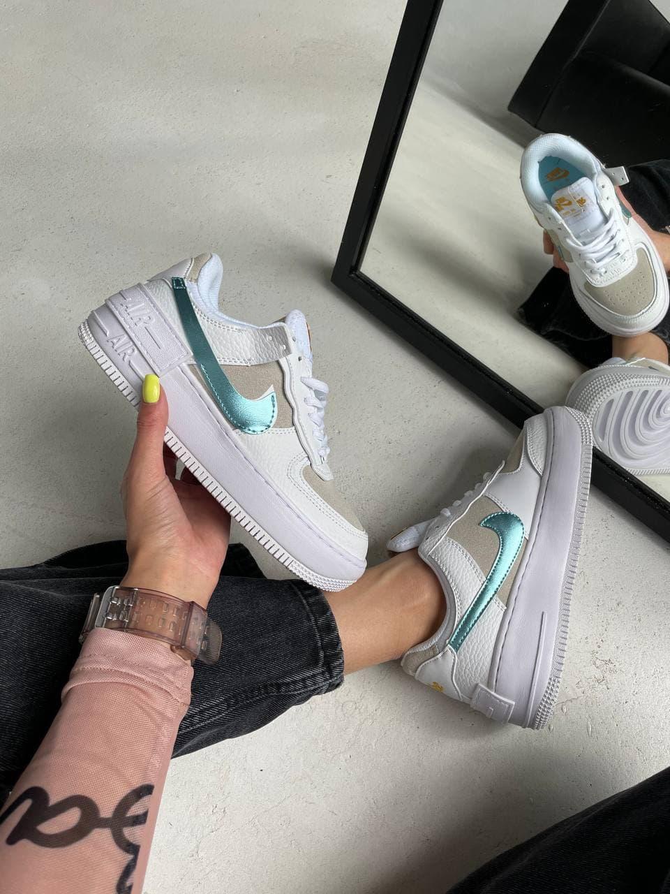 Nike Air Force 1 SHADOW White Sparkle Blue