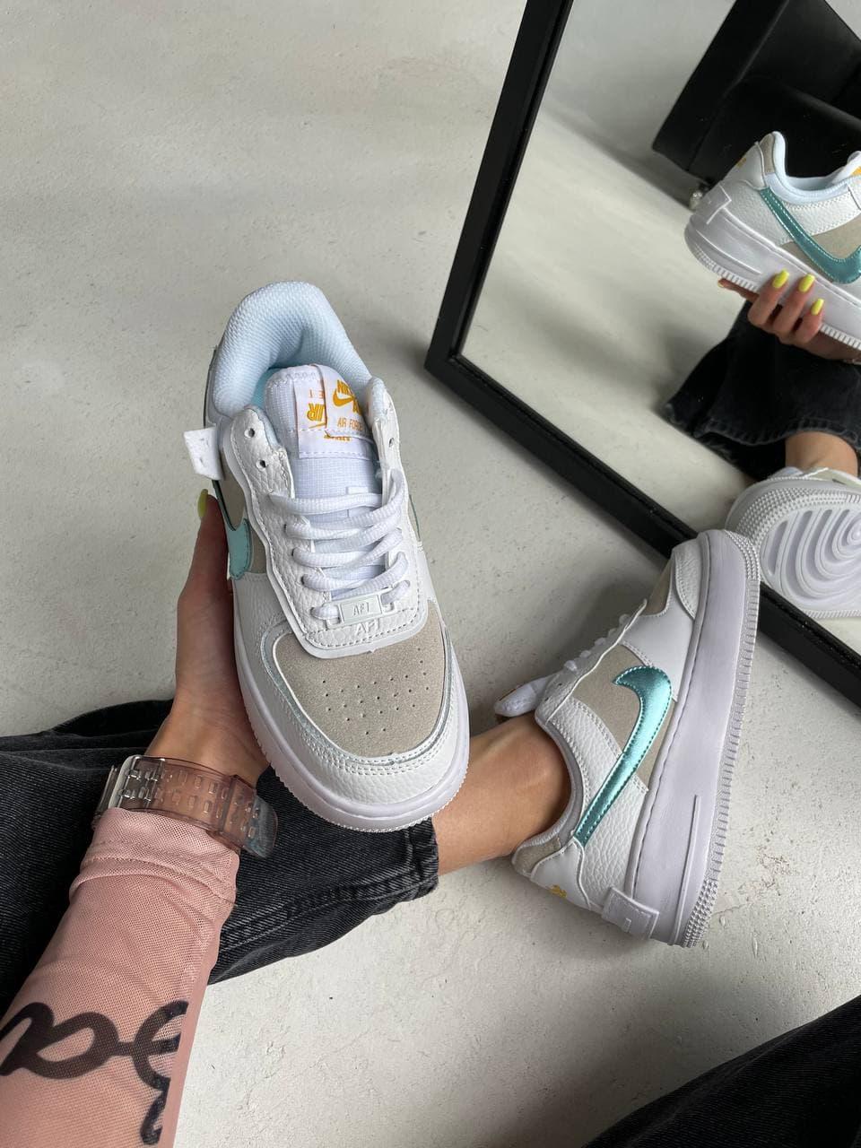 Nike Air Force 1 SHADOW White Sparkle Blue