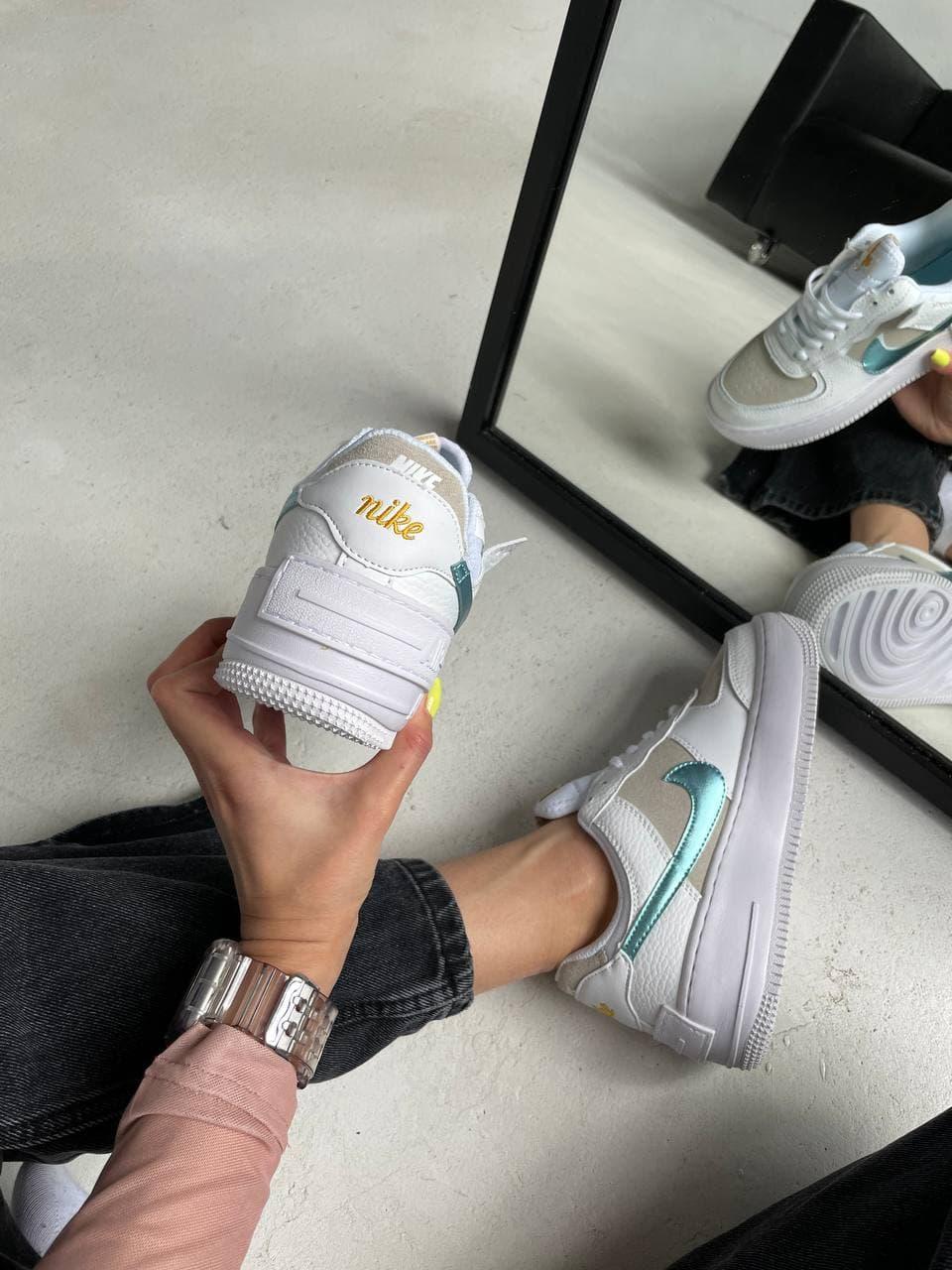 Nike Air Force 1 SHADOW White Sparkle Blue