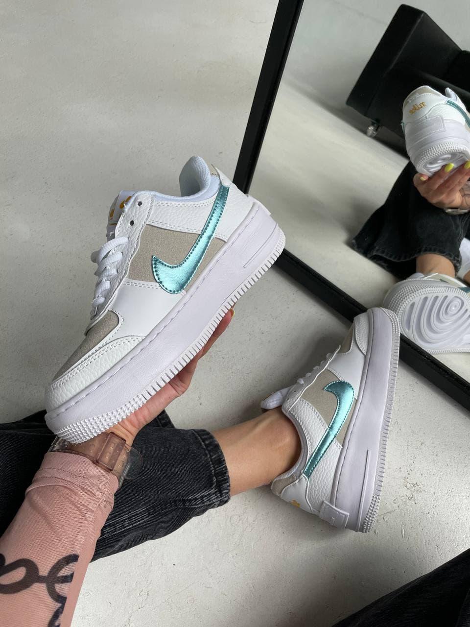 Nike Air Force 1 SHADOW White Sparkle Blue