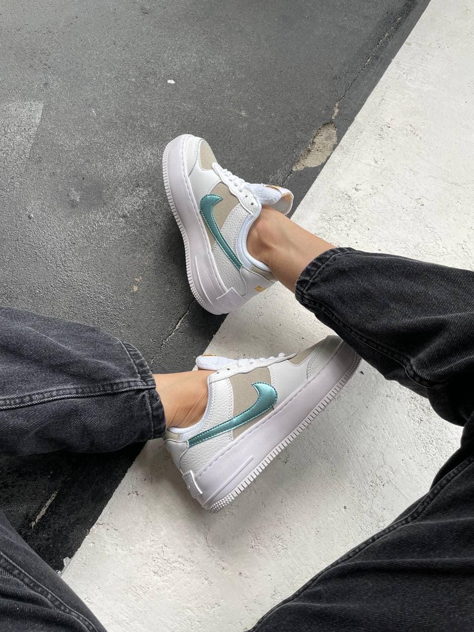 Nike Air Force 1 SHADOW White Sparkle Blue