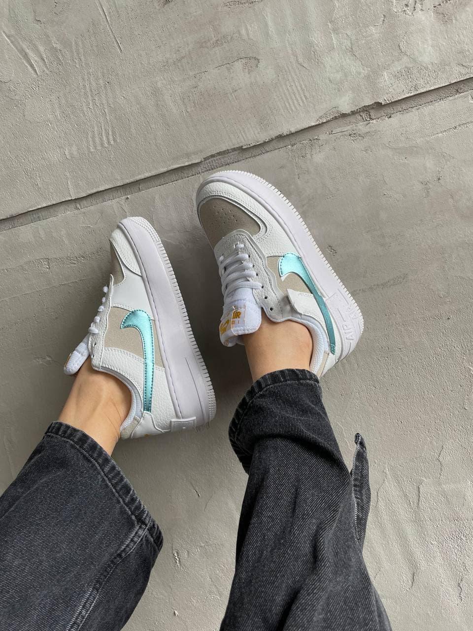 Nike Air Force 1 SHADOW White Sparkle Blue