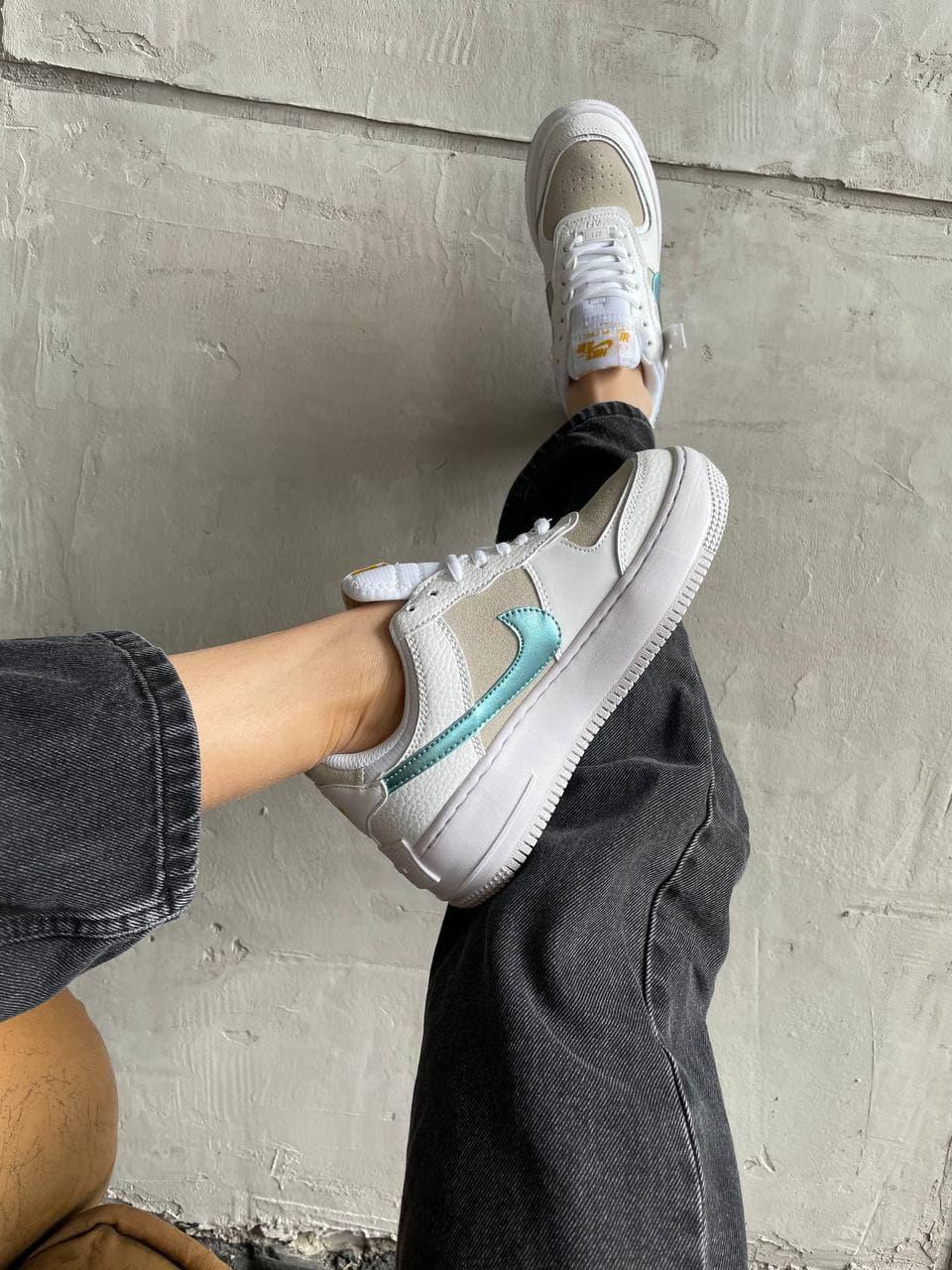 Nike Air Force 1 SHADOW White Sparkle Blue