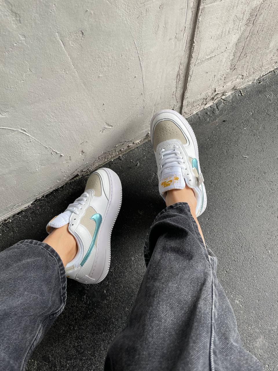 Nike Air Force 1 SHADOW White Sparkle Blue