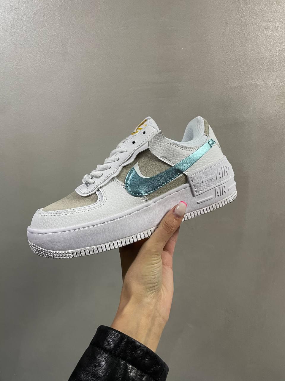 Nike Air Force 1 SHADOW White Sparkle Blue