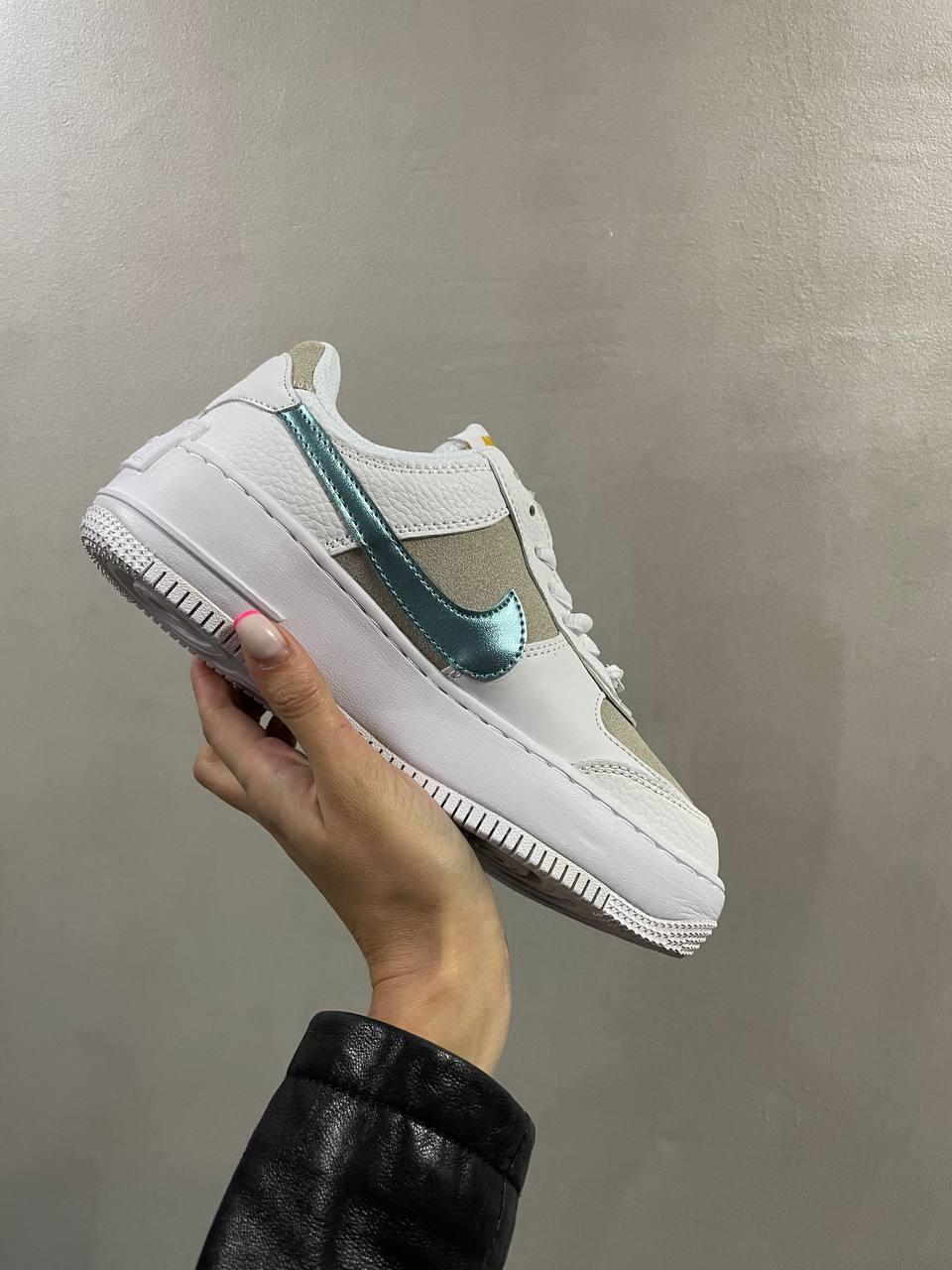 Nike Air Force 1 SHADOW White Sparkle Blue