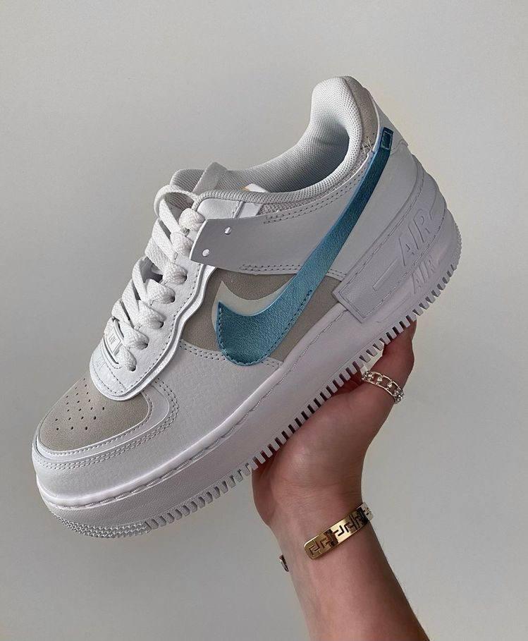 Nike Air Force 1 SHADOW White Sparkle Blue