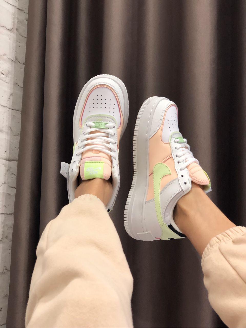 Nike Air Force 1 SHADOW White Green Peach
