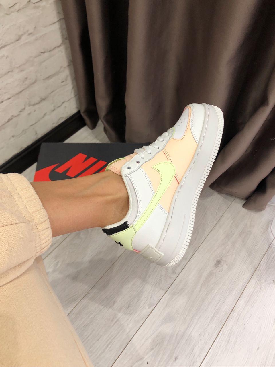 Nike Air Force 1 SHADOW White Green Peach