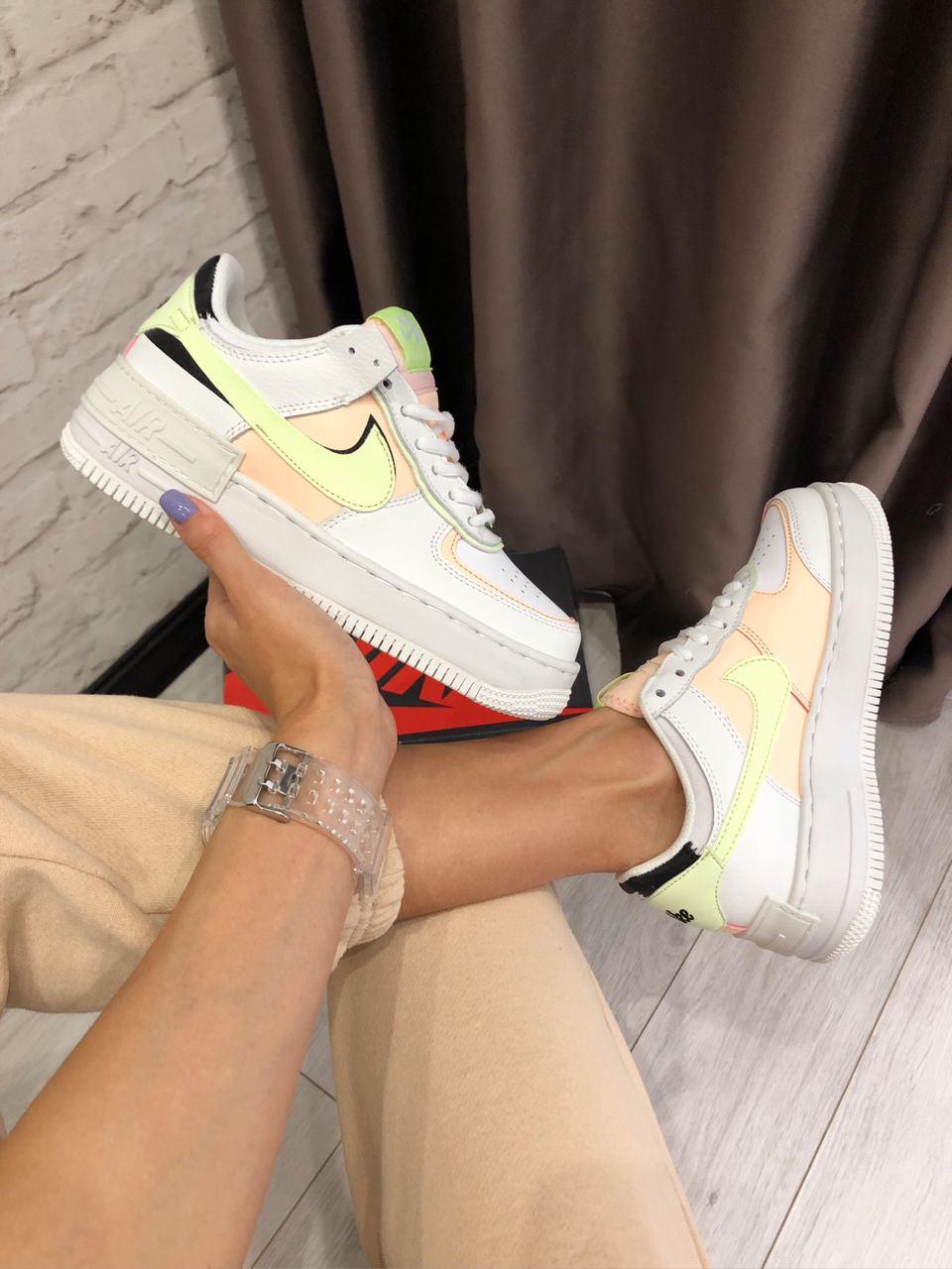 Nike Air Force 1 SHADOW White Green Peach