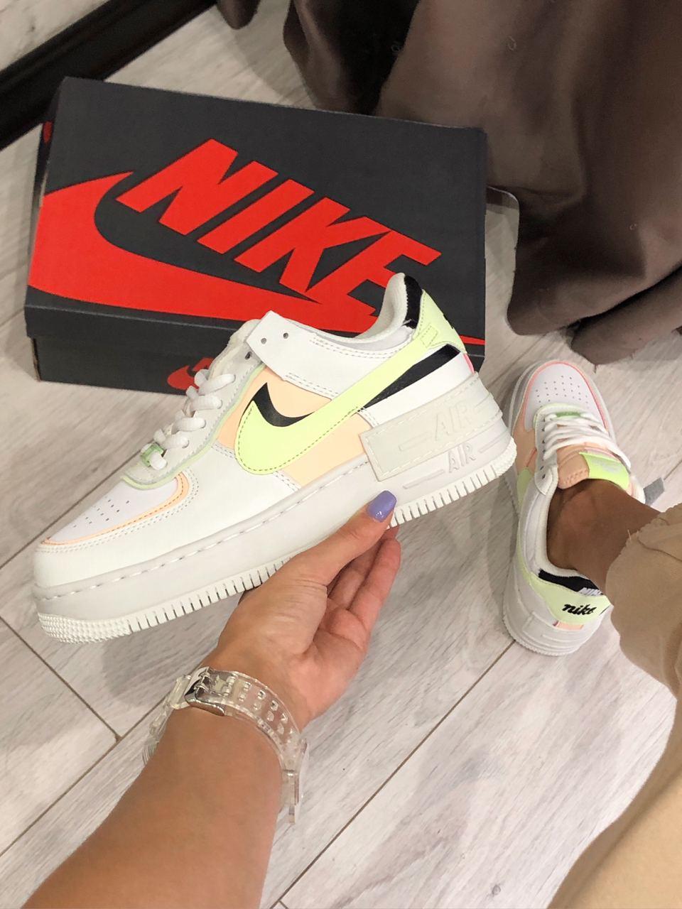 Nike Air Force 1 SHADOW White Green Peach