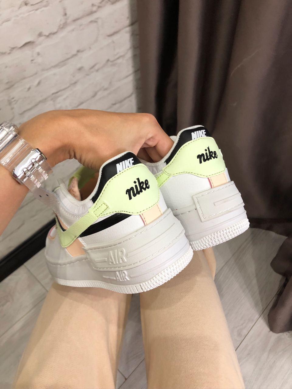 Nike Air Force 1 SHADOW White Green Peach