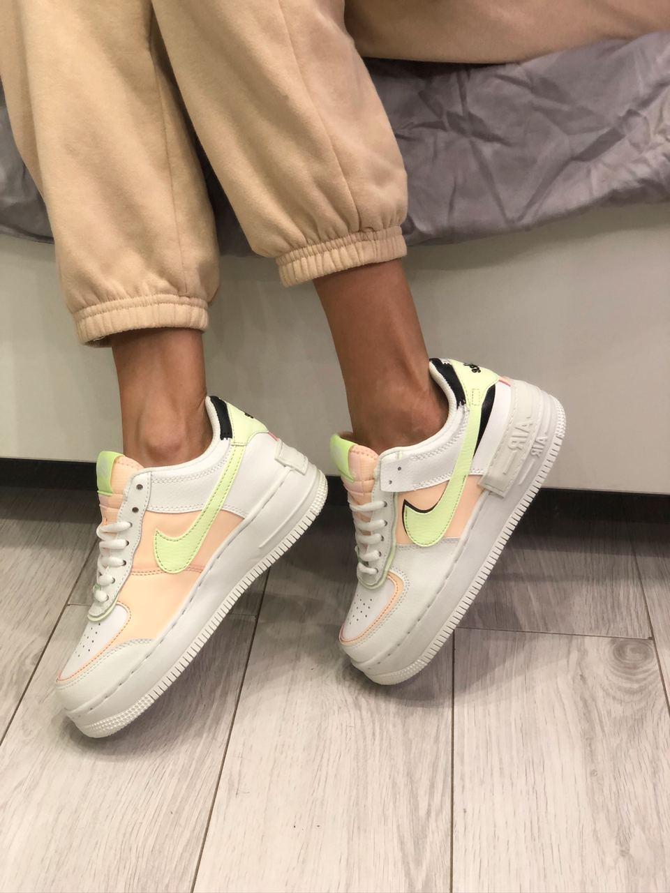 Nike Air Force 1 SHADOW White Green Peach