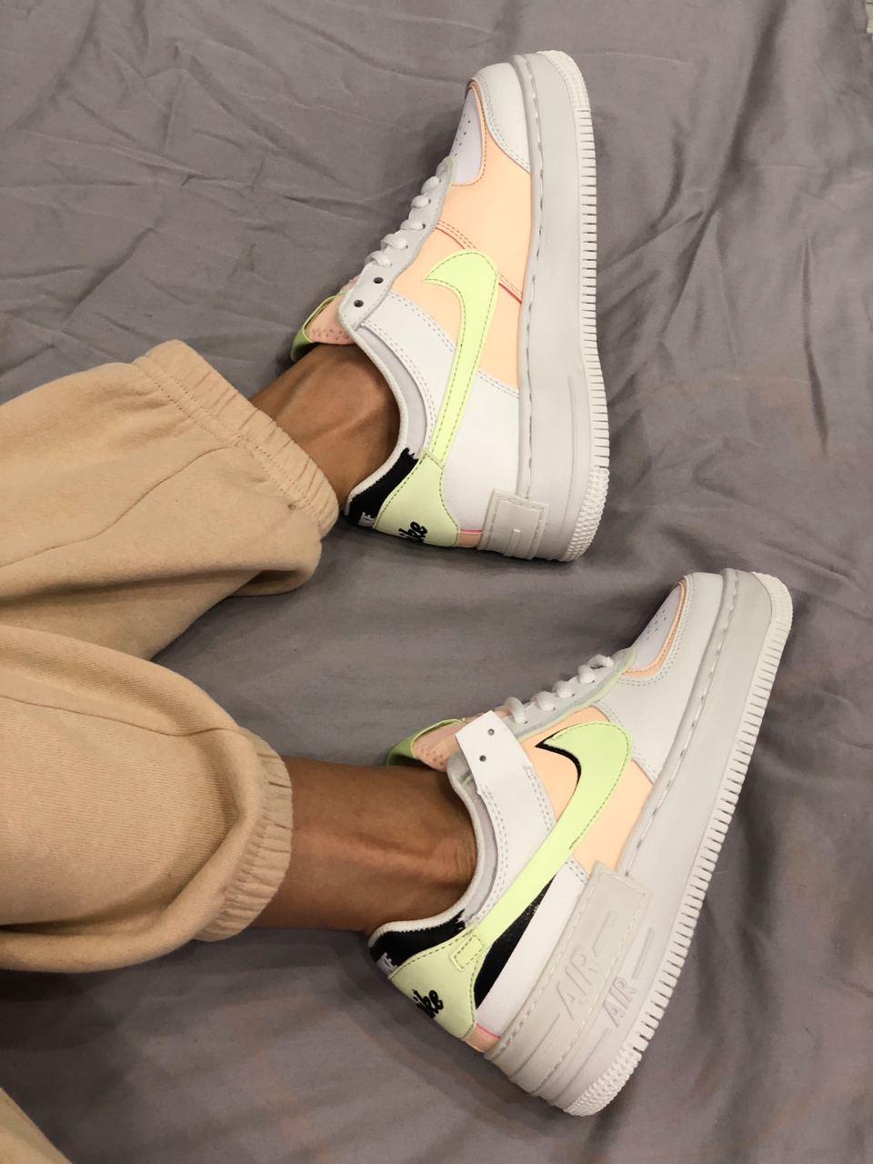 Nike Air Force 1 SHADOW White Green Peach