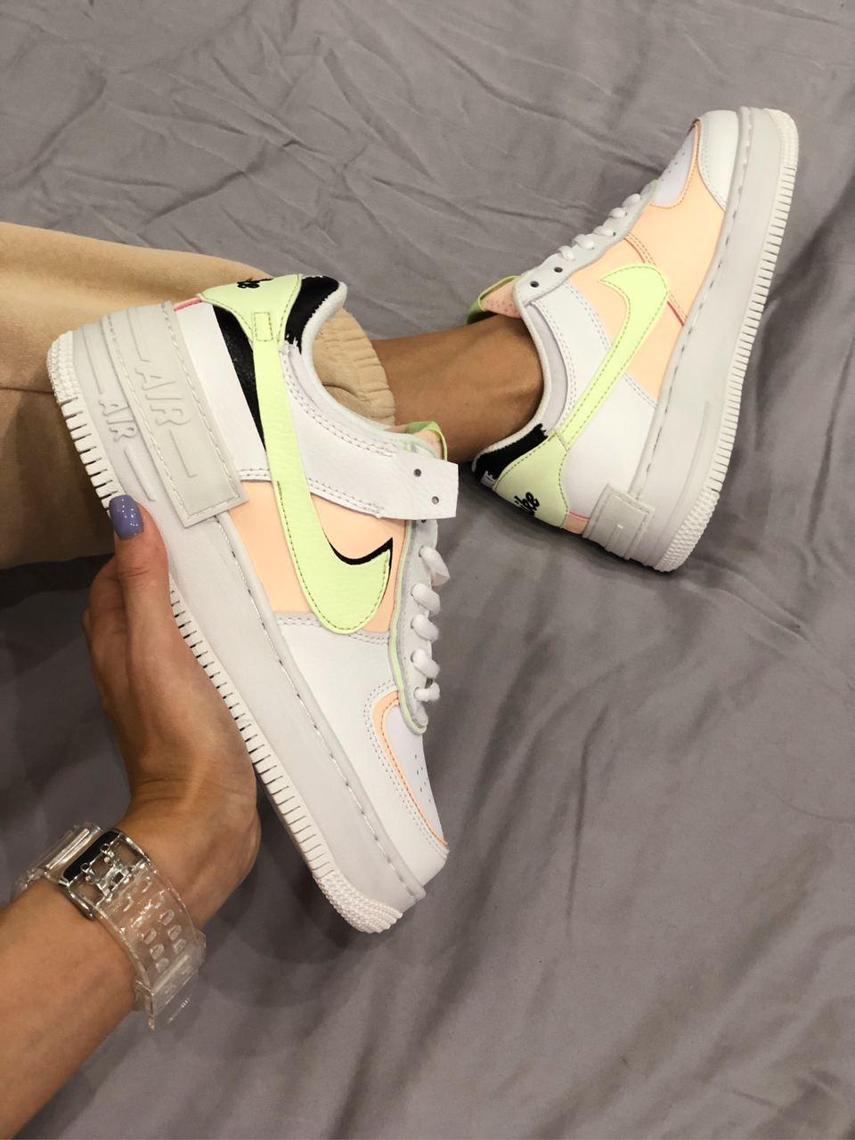 Nike Air Force 1 SHADOW White Green Peach