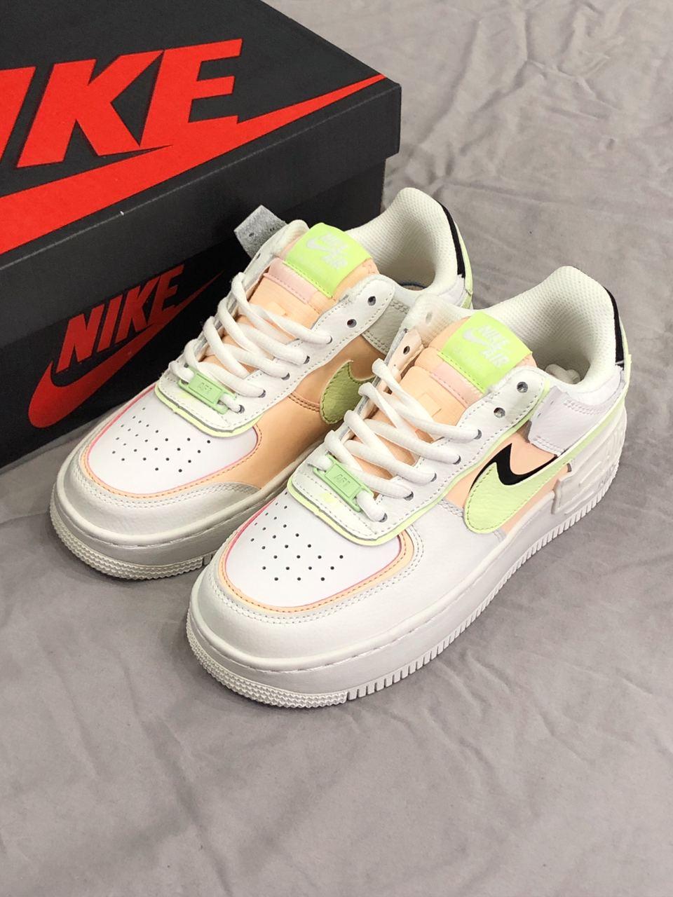Nike Air Force 1 SHADOW White Green Peach