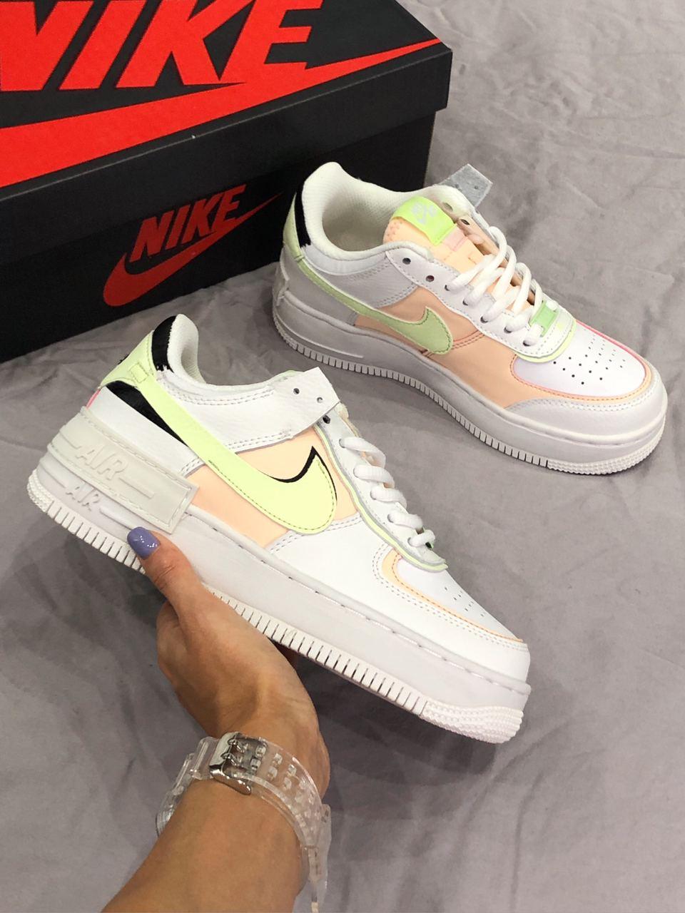 Nike Air Force 1 SHADOW White Green Peach