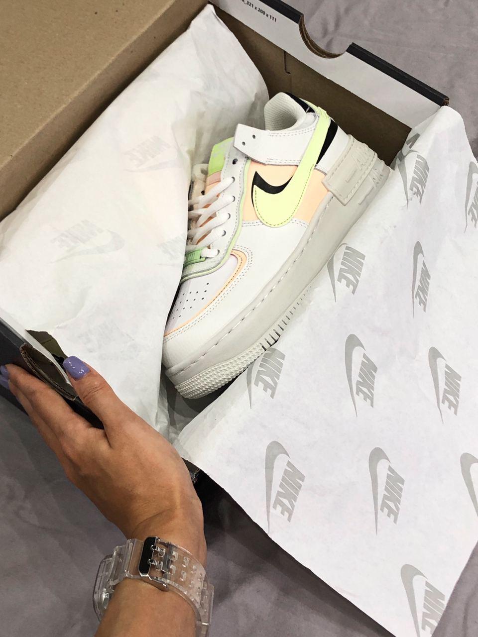 Nike Air Force 1 SHADOW White Green Peach