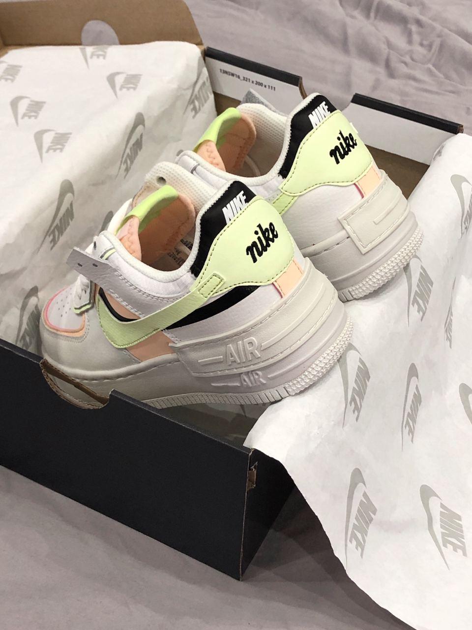 Nike Air Force 1 SHADOW White Green Peach