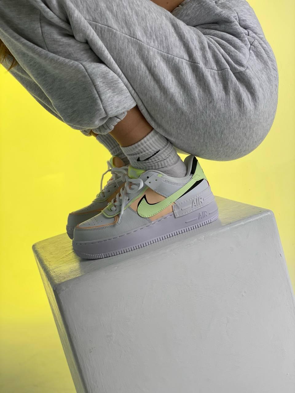 Nike Air Force 1 SHADOW White Green Peach