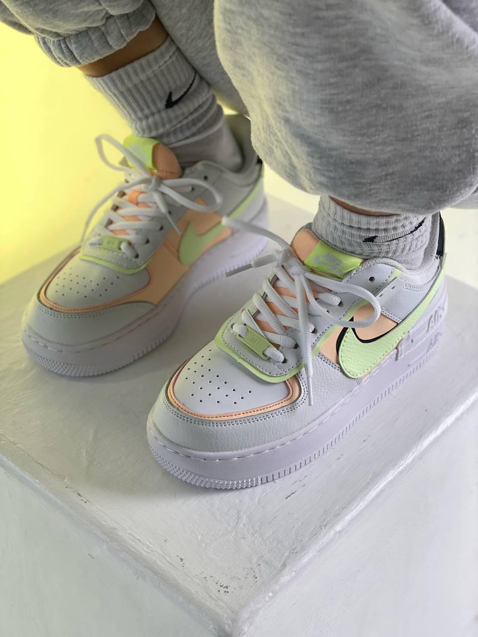 Nike Air Force 1 SHADOW White Green Peach