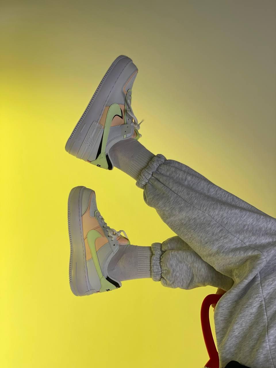 Nike Air Force 1 SHADOW White Green Peach