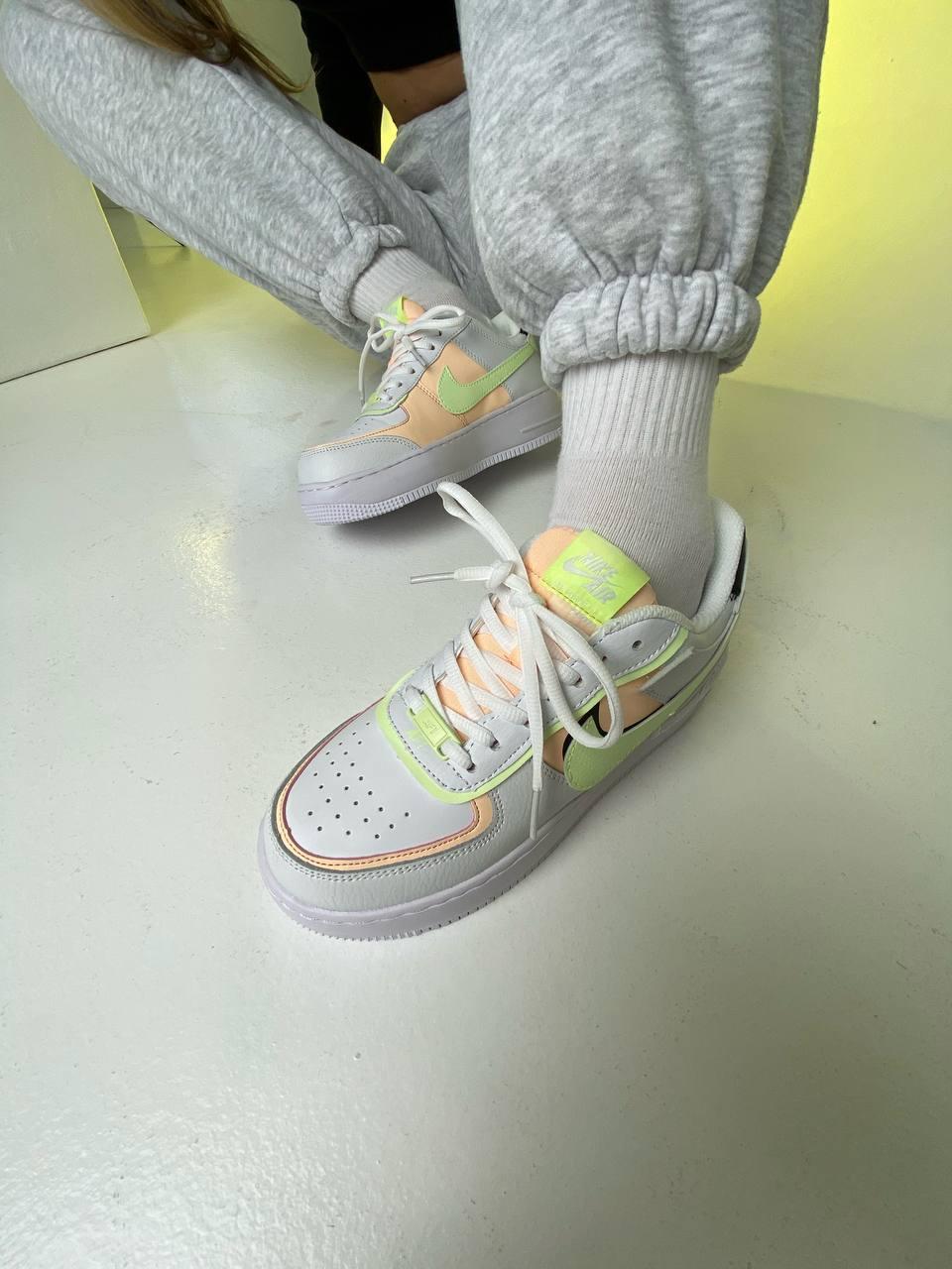 Nike Air Force 1 SHADOW White Green Peach