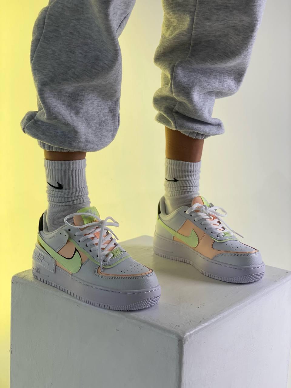 Nike Air Force 1 SHADOW White Green Peach