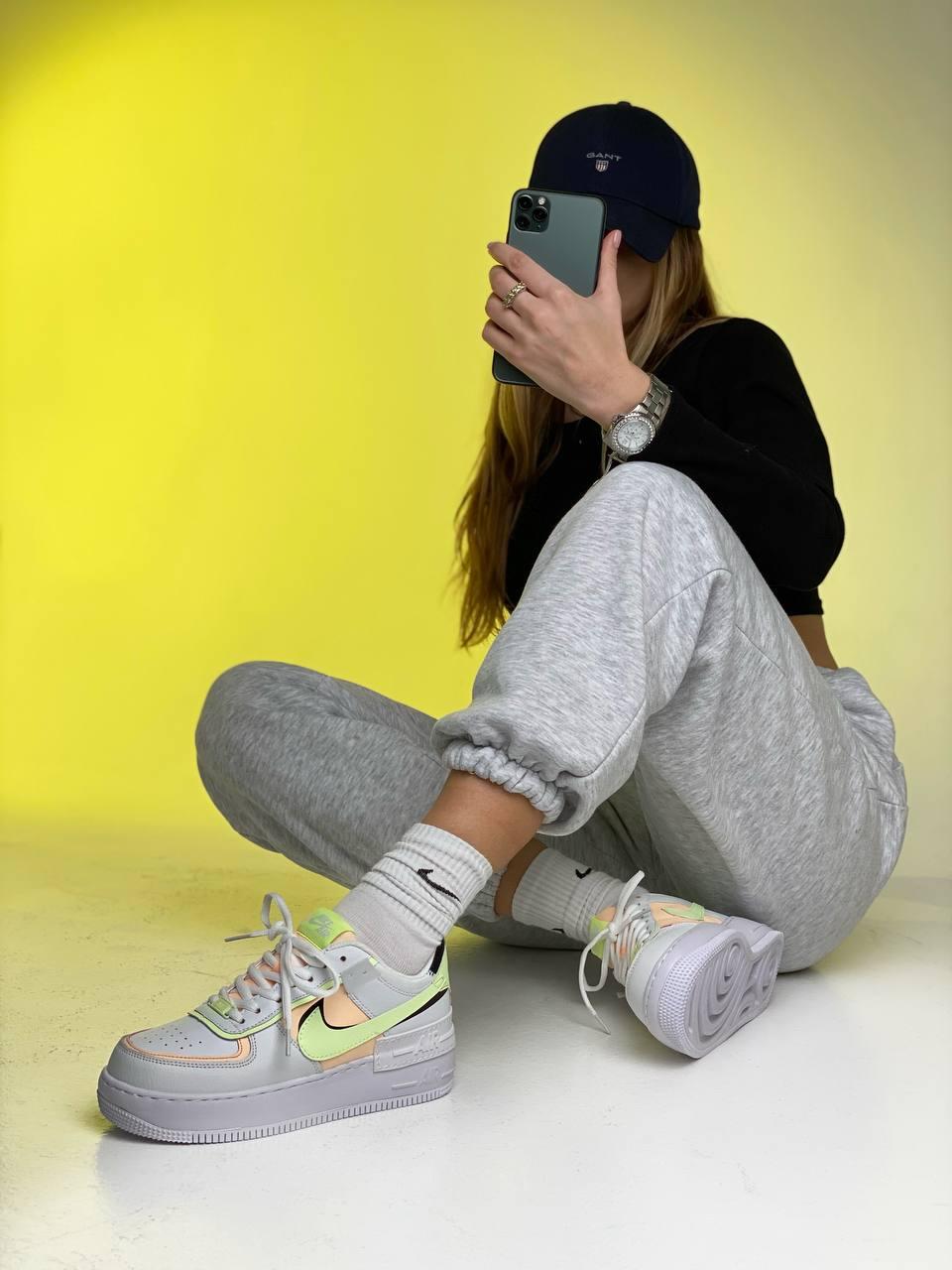 Nike Air Force 1 SHADOW White Green Peach