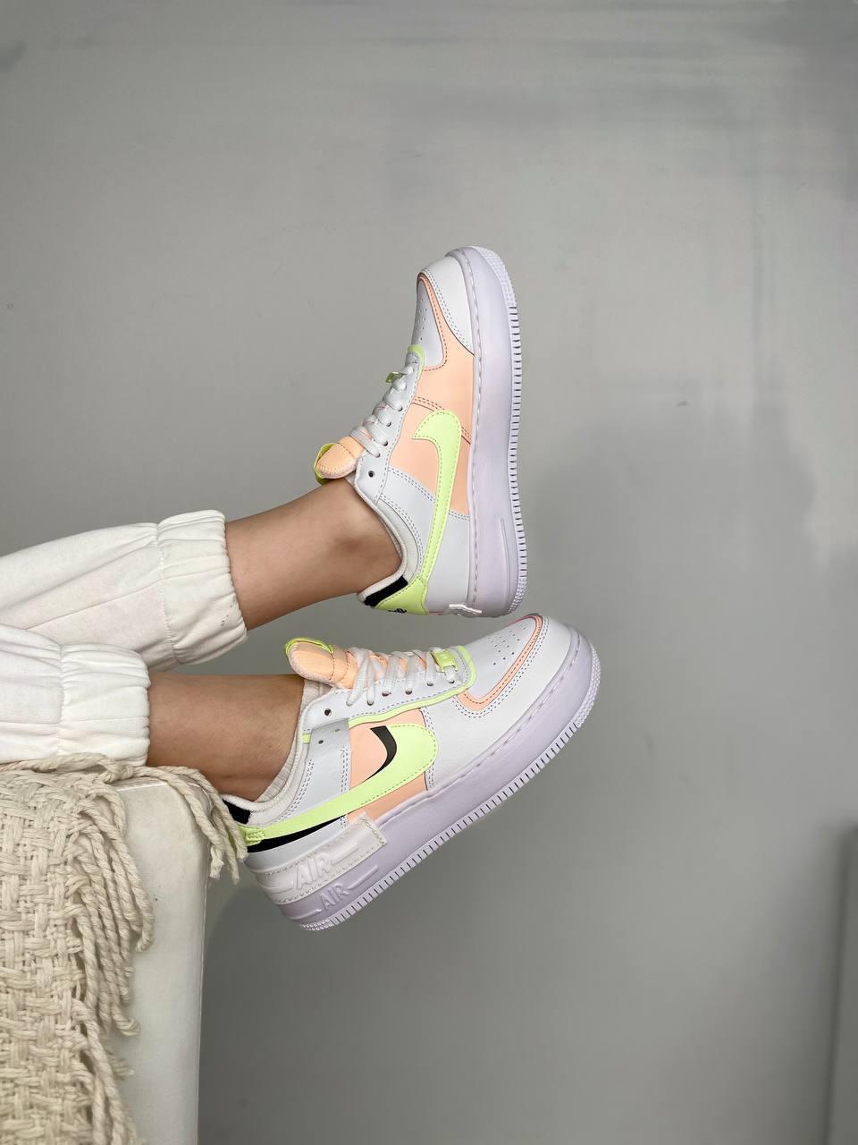 Nike Air Force 1 SHADOW White Green Peach