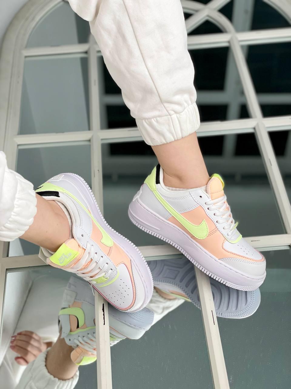 Nike Air Force 1 SHADOW White Green Peach