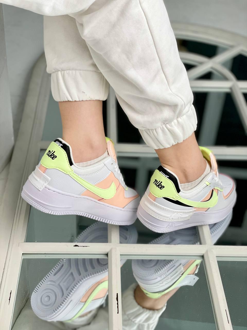 Nike Air Force 1 SHADOW White Green Peach