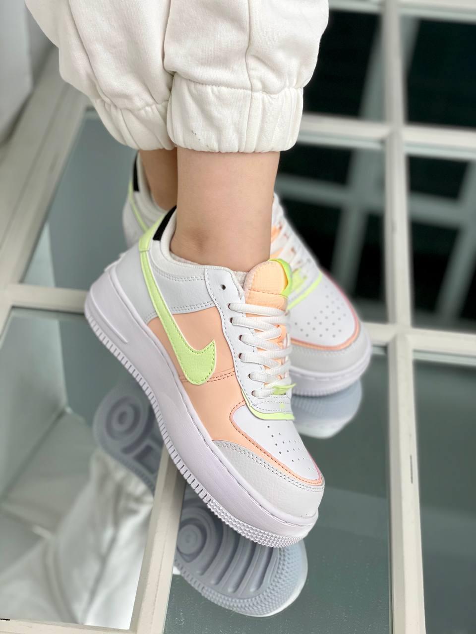 Nike Air Force 1 SHADOW White Green Peach