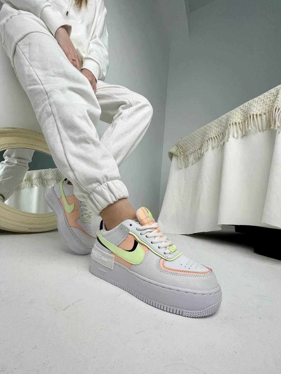Nike Air Force 1 SHADOW White Green Peach