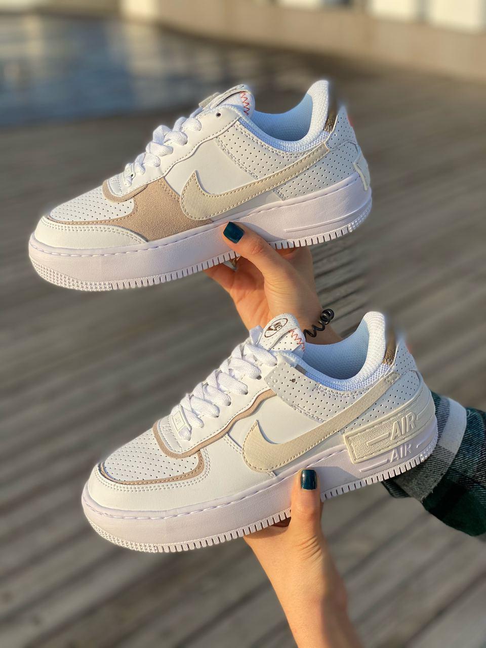 Nike Air Force 1 SHADOW White Beige 2