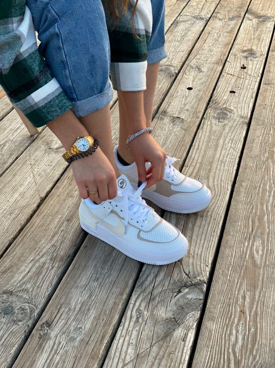 Nike Air Force 1 SHADOW White Beige 2