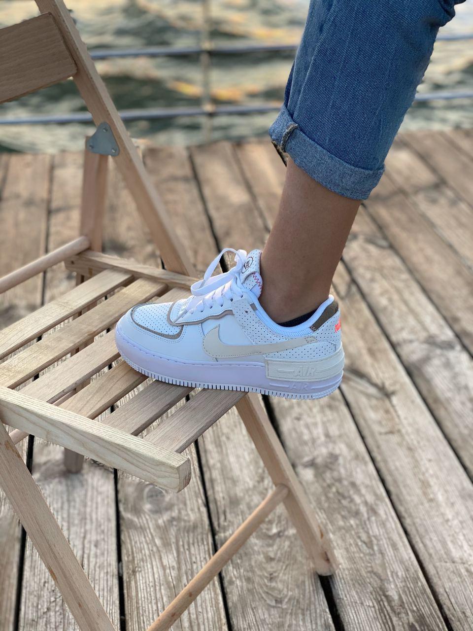Nike Air Force 1 SHADOW White Beige 2
