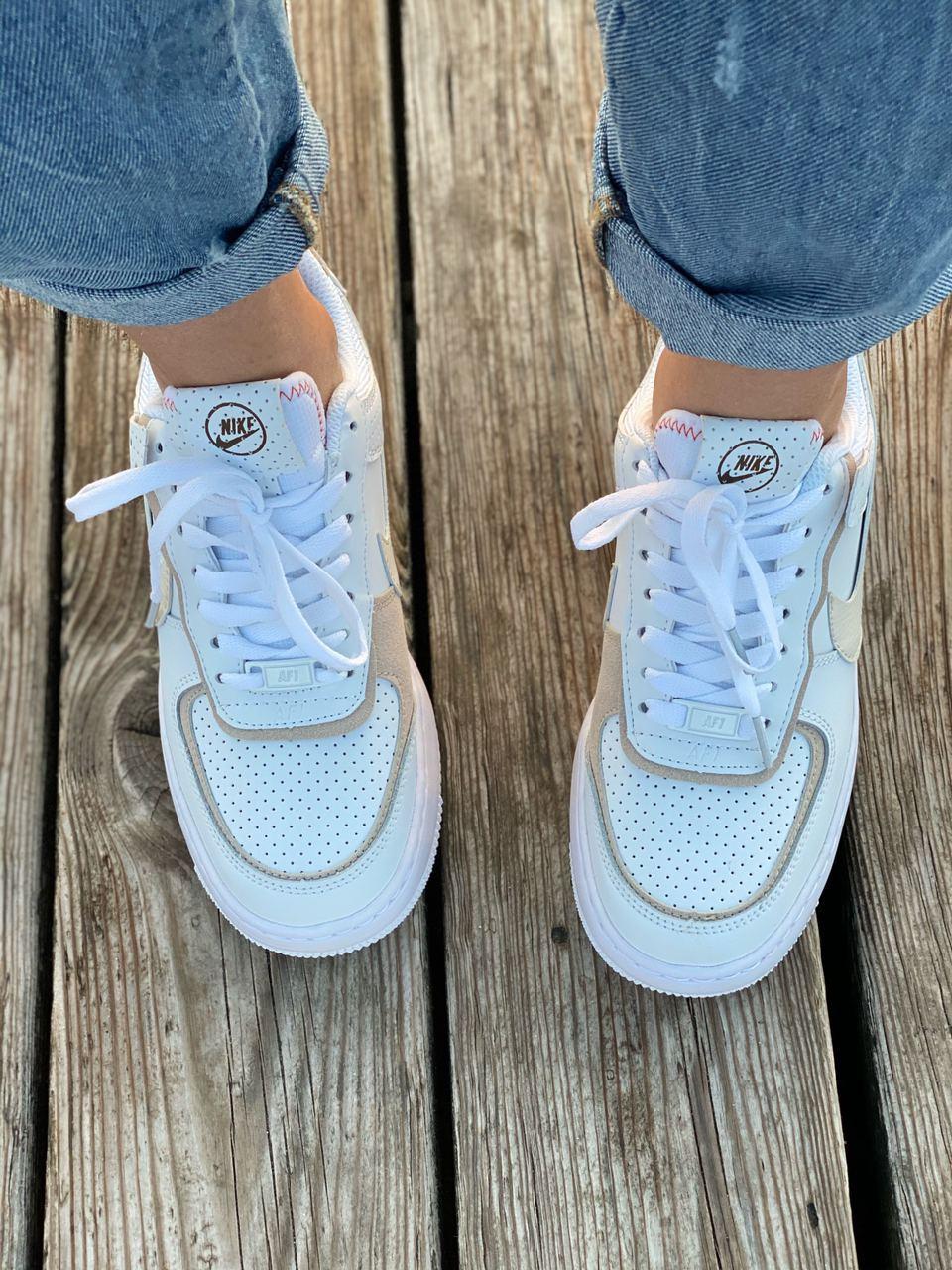 Nike Air Force 1 SHADOW White Beige 2