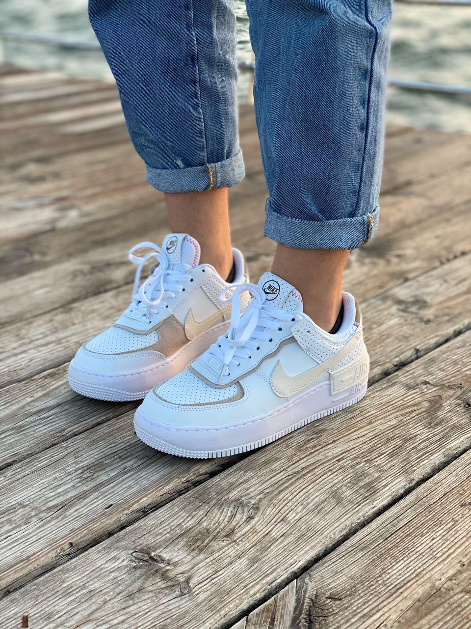 Nike Air Force 1 SHADOW White Beige 2
