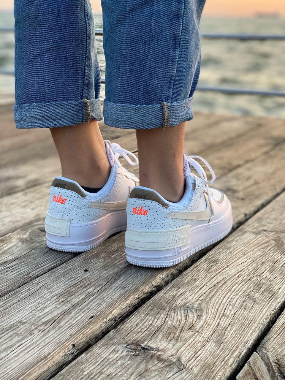 Nike Air Force 1 SHADOW White Beige 2