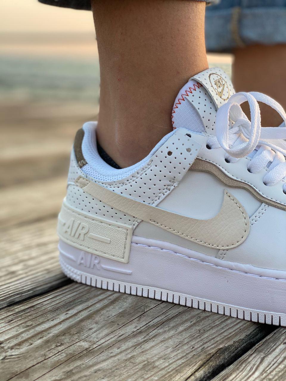 Nike Air Force 1 SHADOW White Beige 2