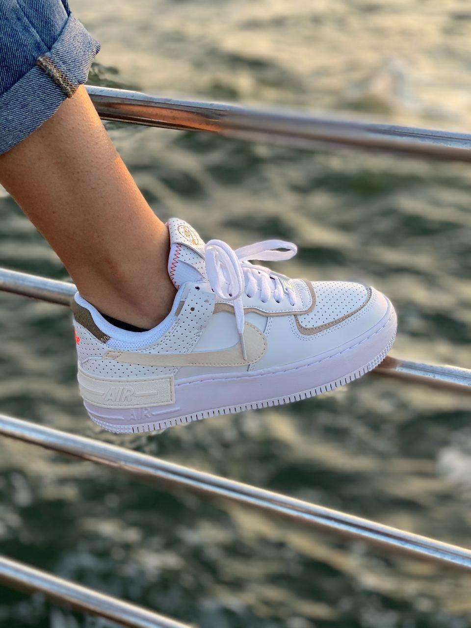 Nike Air Force 1 SHADOW White Beige 2