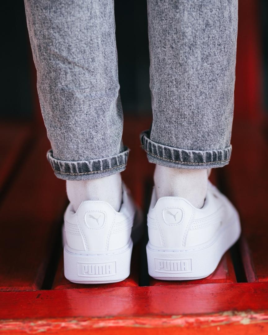 Puma Suede White Silver Toe