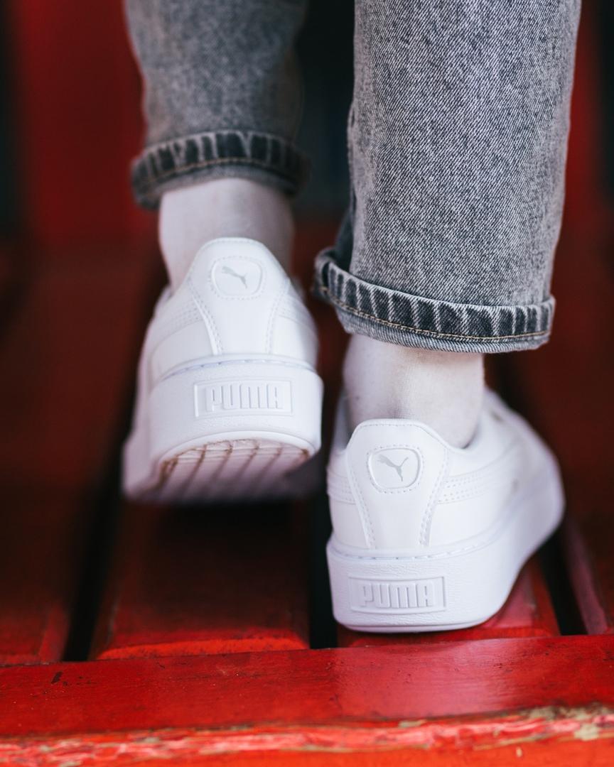 Puma Suede White Silver Toe