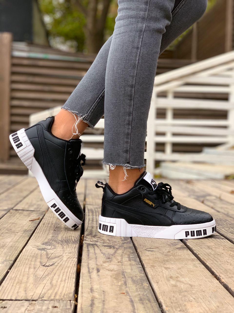 Puma Cali Black White FUR